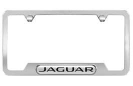 License Plate Frame - Polished Frame, Jaguar logo