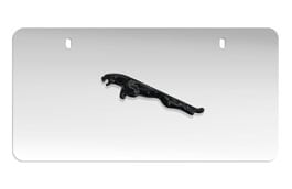 Cadre de plaque d'immatriculation, « Jaguar Leaper » au fini poli avec Leaper noir