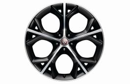 Alloy Wheel - 20" Style 5040, 5 split-spoke, Gloss Black Diamond Turned finish, Front, Pre 21MY