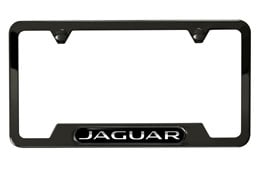 License Plate Frame - Black Pearl Frame, Jaguar logo